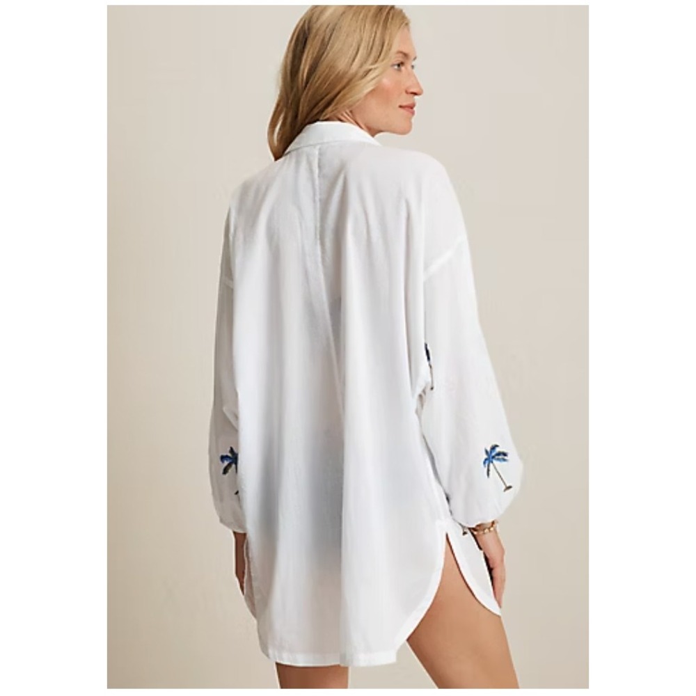 Tommy Bahama Catalina Coast Palm Boyfriend Beach Shirt XL Beachy Resort - Picture 2 of 8